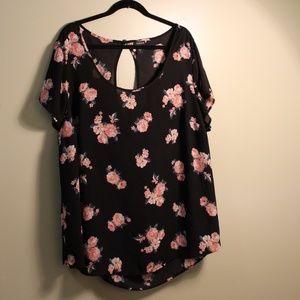 Black Floral Blouse